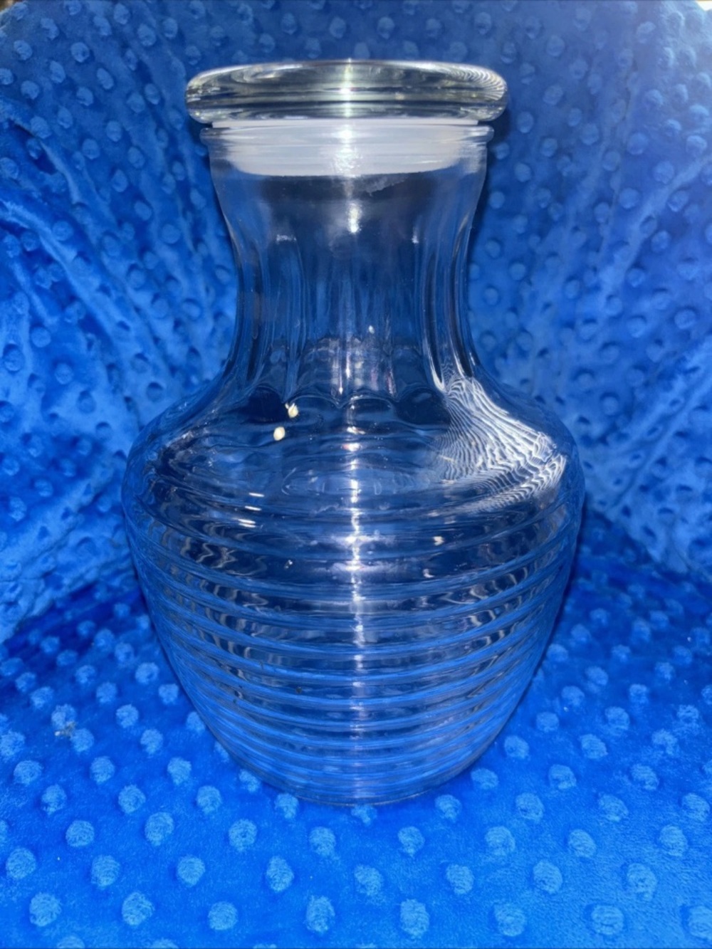 Anchor Hocking Beehive Glass Juice Water Carafe Jug Pitcher Glass Seal Lid 64oz